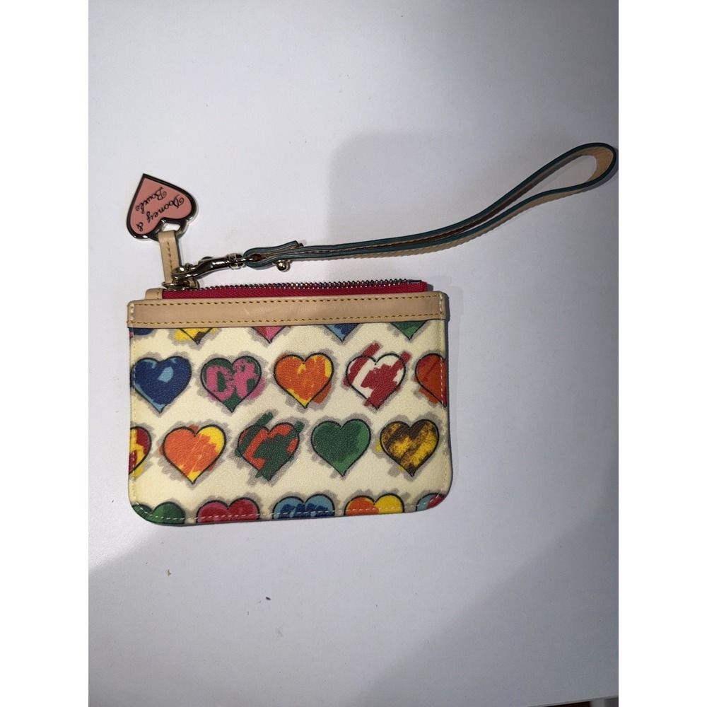 VTG DOONEY & BOURKE Rainbow Hearts Scribble Crayon Wristlet Purse Bag Y2K Y